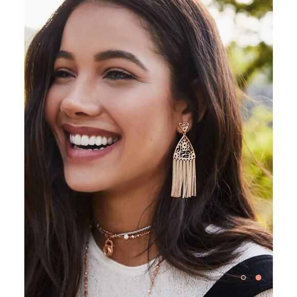 NWT! Kendra Scott Ana Statement Drop Earrings in Silver - Picture 4 of 5